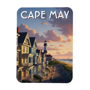 Magnet Flexible Carte postale de voyage de Cape May, New Jersey