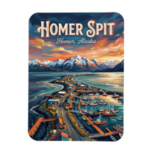 Magnet Flexible Carte postale d'Homer Spit en Alaska