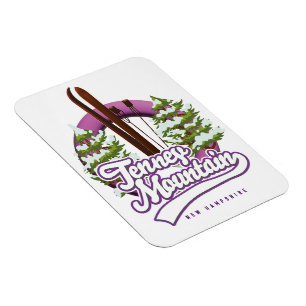 Magnet Flexible carte postale du logo de ski de la montagne Tenney