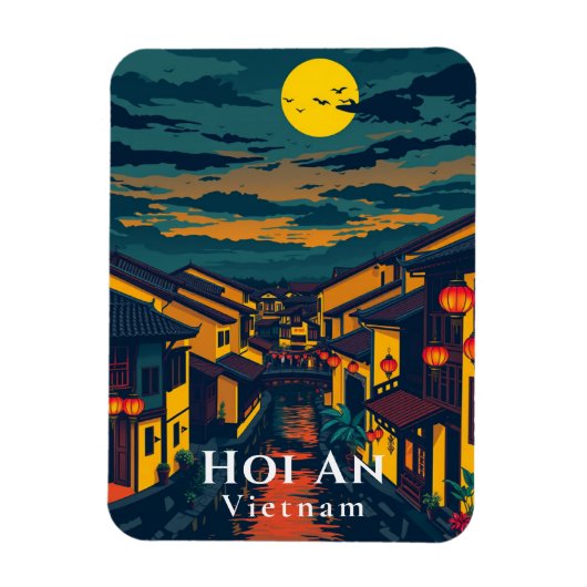 Magnet Flexible Carte postale Hoi An Vietnam Ancienne Lanterns Tow (Vertical)