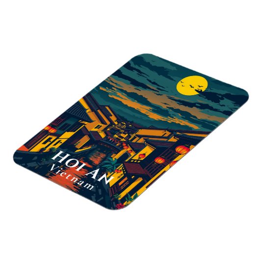 Magnet Flexible Carte postale Hoi An Vietnam Ancienne Lanterns Tow (Côté Gauche)