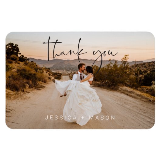 Magnet Flexible Carte postale Merci Mariage photo (Horizontal)
