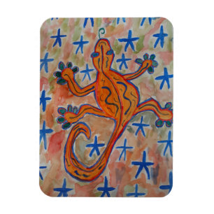 Magnet Flexible Carte postale Orange Gecko