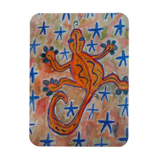 Magnet Flexible Carte postale Orange Gecko (Vertical)