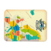 Magnet Flexible Carte rétro de l'Europe. (Horizontal)