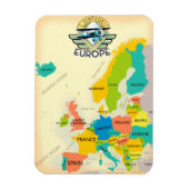 Magnet Flexible Carte rétro de l'Europe. (Vertical)