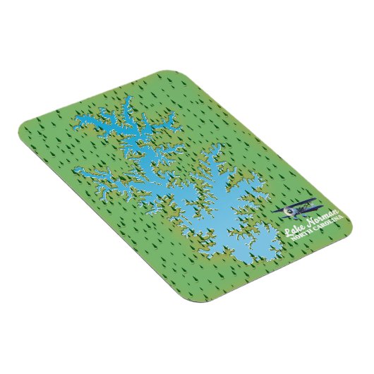 Magnet Flexible Carte rétro du lac Norman Caroline du Sud (Côté Droit)