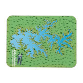 Magnet Flexible Carte rétro du lac Norman Caroline du Sud (Horizontal)