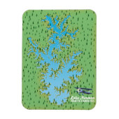 Magnet Flexible Carte rétro du lac Norman Caroline du Sud (Vertical)