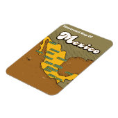 Magnet Flexible Carte rétro du Mexique (Côté Gauche)