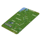 Magnet Flexible Carte rétro du Rhin. Aimant (Côté Gauche)