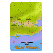 Magnet Flexible Carte River Thames Londres Angleterre (Vertical)