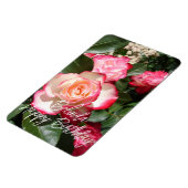 Magnet Flexible Carte Rose de fleurs Roses rouge et blanc (Côté Gauche)