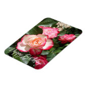 Magnet Flexible Carte Rose de fleurs Roses rouge et blanc (Côté Gauche)