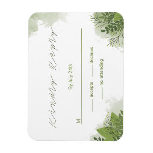 Magnet Flexible Carte RSVP Flore Vert