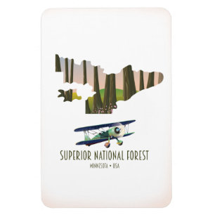 Magnet Flexible Carte vintage de la forêt nationale supérieure du