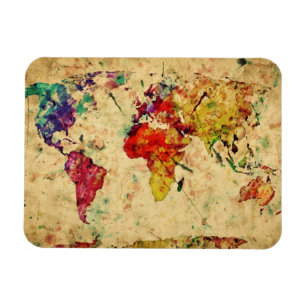 Magnet Flexible Carte vintage du monde