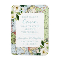 Carte vintage Florale Amour Voyages Mariage Date