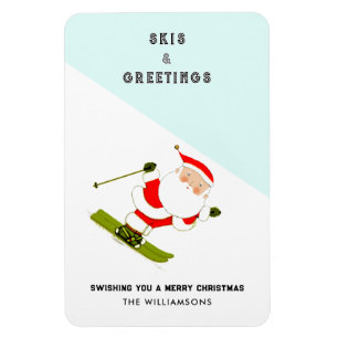 Magnet Flexible Cartes de vacances de ski amusantes