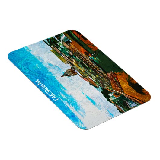 Magnet Flexible Carthagène Colombie Peinture Ville Vue (Côté Droit)