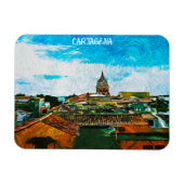 Magnet Flexible Carthagène Colombie Peinture Ville Vue (Horizontal)