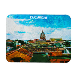 Magnet Flexible Carthagène Colombie Peinture Ville Vue
