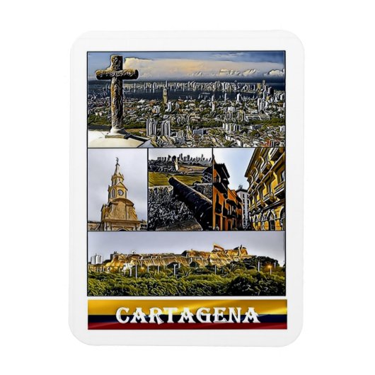 Magnet Flexible Carthagène - Mosaïque - Colombie (Vertical)