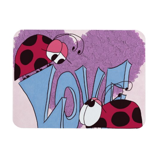 Magnet Flexible Carton adorable Ladybug Love (Horizontal)