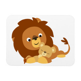 Magnet Flexible Carton adorable Lion Papa & Cub Aimant Flexible