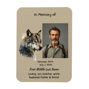Magnet Flexible Carton de faire-part mémorial Loup Keepsake