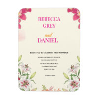 Carton d'invitation floral à l'orchidée rose éléga