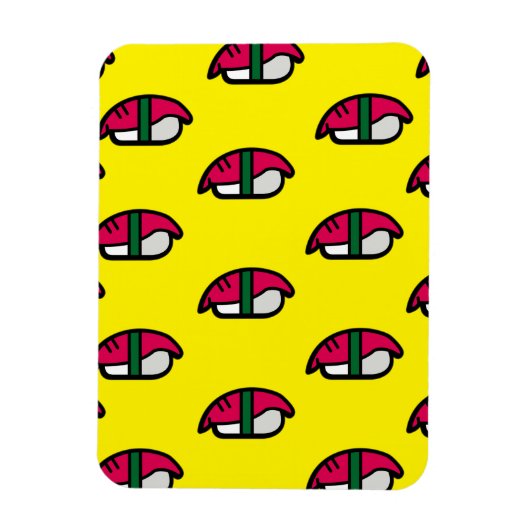 Magnet Flexible Cartoon Kawaii Sushi, Riz de Poisson et Aimant d'A (Vertical)