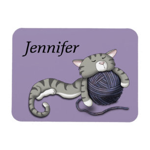 Magnet Flexible Cartoon Kitty avec boule de fil