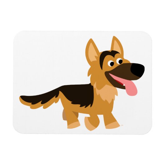 Magnet Flexible Cartoon mignon Allemand Berger Chien Aimant Flexib (Horizontal)