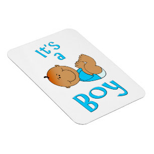 Magnet Flexible Cartoon mignon C’est un texte de garçon en bleu cl