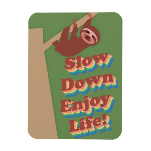 Magnet Flexible Cartoon Retro Sloth (Vertical)
