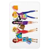 MAGNET FLEXIBLE CARTOON SHOPPPING FILLES VECTEURS STYLE MODE S'AMU (Vertical)
