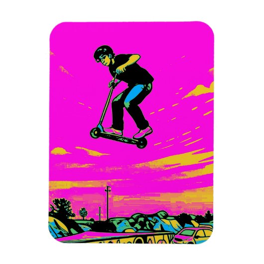Magnet Flexible Cascade à haute volée - Cavalier de scooter (Vertical)