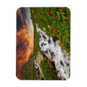 Magnet Flexible Cascade dans les montagnes avec fleurs (Vertical)