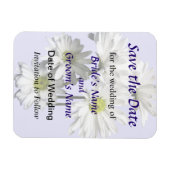 Magnet Flexible Cascade de marguerites blanches Enregistrer la dat (Horizontal)
