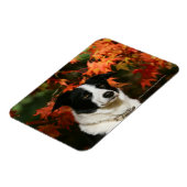 Magnet Flexible Casque Collie Automne Bordure (Côté Gauche)