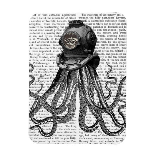 Magnet Flexible Casque de pieuvre et de plongée (Vertical)