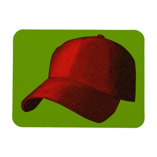 MAGNET FLEXIBLE CASQUETTE CASQUETTE DE BASEBALL ROUGE GRAPHIQUE (Horizontal)