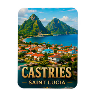 Magnet Flexible Castries Sainte-Lucie Caraïbes Havre Voyage Souven