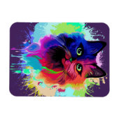 Magnet Flexible Cat Trippy Psychedelic Pop Art (Horizontal)