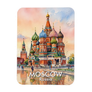 Magnet Flexible Cathédrale sur mesure Moscou Russie Aquarelle Voya