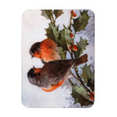 Magnet Flexible Catherine Klein : Robins sur Holly (Vertical)