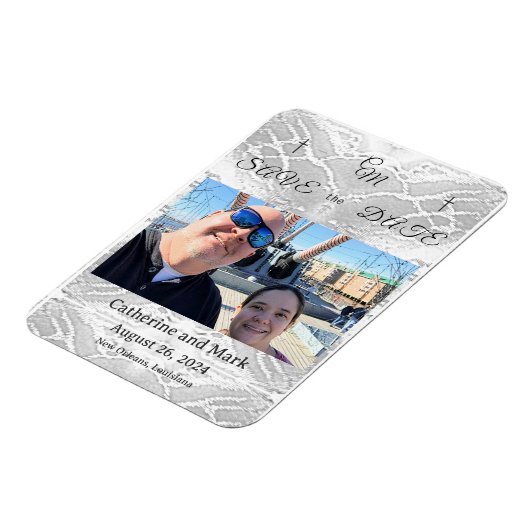 Magnet Flexible Catholique Faux-Satin Monogrammed Enregistrer la d (Côté Gauche)