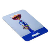 Magnet Flexible Catrina dans une robe bleue et un aimant Casquette (Côté Droit)