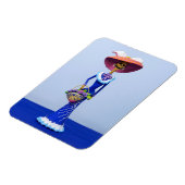 Magnet Flexible Catrina dans une robe bleue et un aimant Casquette (Côté Gauche)